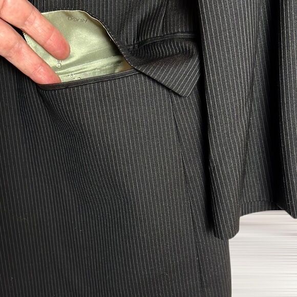 HUGO by HUGO BOSS Wool Striped Single Breasted Blazer Two Button Suit Jacket 42R - Picture 9 of 16